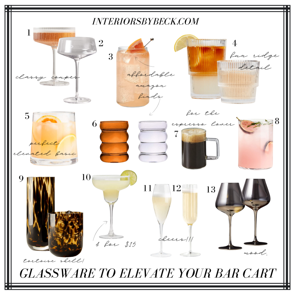 PRETTY GLASSWARE TO ELEVATE YOUR BAR CART – INTERIORS BY BECK